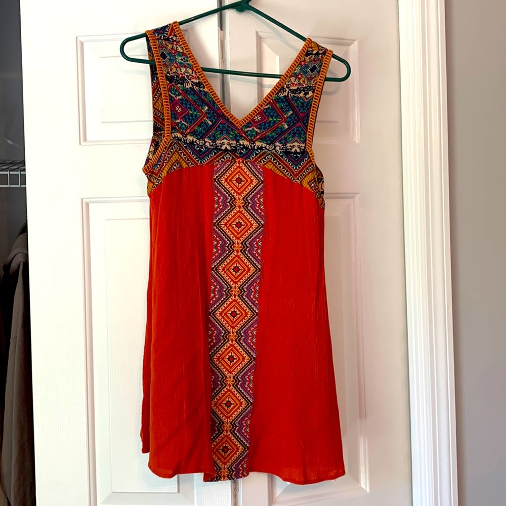 Multi/orange sleeveless mini dress